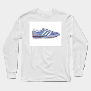 vintage sneaker, seventies running show original watercolor Long Sleeve T-Shirt